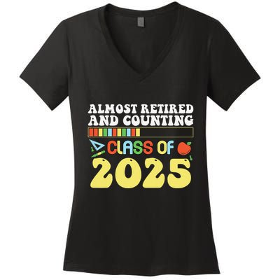 Almost Retired And Counting Class Of 2025 Women's V-Neck T-Shirt