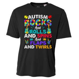 Autism Rocks And Rolls Funny Autism Awareness Month Cooling Performance Crew T-Shirt