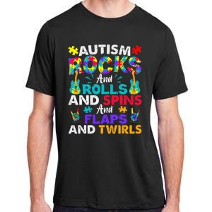 Autism Rocks And Rolls Funny Autism Awareness Month Adult ChromaSoft Performance T-Shirt