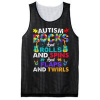 Autism Rocks And Rolls Funny Autism Awareness Month Mesh Reversible Basketball Jersey Tank