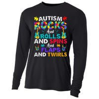 Autism Rocks And Rolls Funny Autism Awareness Month Cooling Performance Long Sleeve Crew