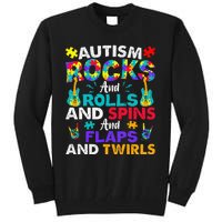 Autism Rocks And Rolls Funny Autism Awareness Month Tall Sweatshirt