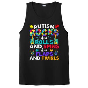 Autism Rocks And Rolls Funny Autism Awareness Month PosiCharge Competitor Tank