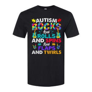 Autism Rocks And Rolls Funny Autism Awareness Month Softstyle CVC T-Shirt