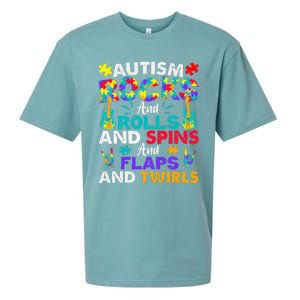 Autism Rocks And Rolls Funny Autism Awareness Month Sueded Cloud Jersey T-Shirt