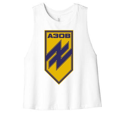 Azov Regiment A30B Azov Battalion Ukraine Women's Racerback Cropped Tank