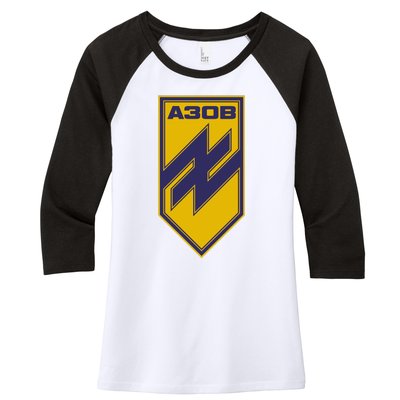 Azov Regiment A30B Azov Battalion Ukraine Women's Tri-Blend 3/4-Sleeve Raglan Shirt