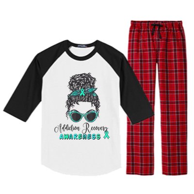 Addiction Recovery Awareness Month Sobriety Support Raglan Sleeve Pajama Set