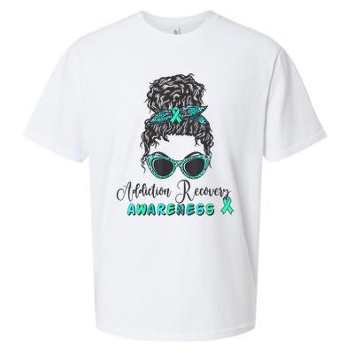 Addiction Recovery Awareness Month Sobriety Support Sueded Cloud Jersey T-Shirt