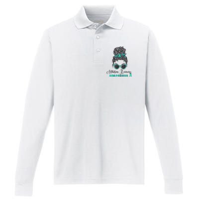 Addiction Recovery Awareness Month Sobriety Support Performance Long Sleeve Polo