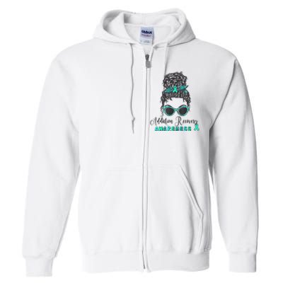 Addiction Recovery Awareness Month Sobriety Support Full Zip Hoodie