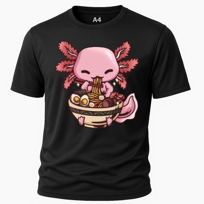 Axolotl Ramen Anime Kawaii Eating Teens Cooling Performance Crew T-Shirt