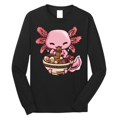 Axolotl Ramen Anime Kawaii Eating Teens Long Sleeve Shirt