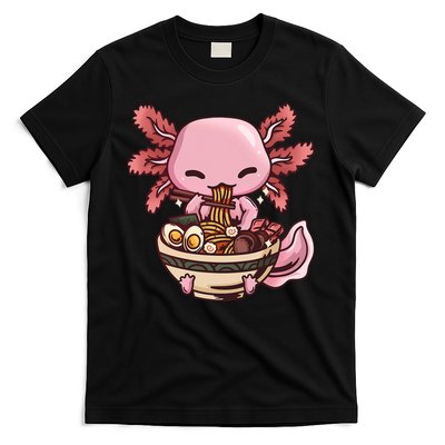 Axolotl Ramen Anime Kawaii Eating Teens T-Shirt