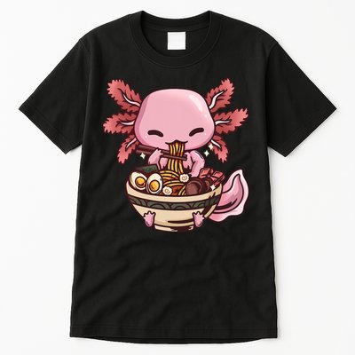 Axolotl Ramen Anime Kawaii Eating Teens Tall T-Shirt