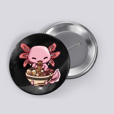 Axolotl Ramen Anime Kawaii Eating Teens Button