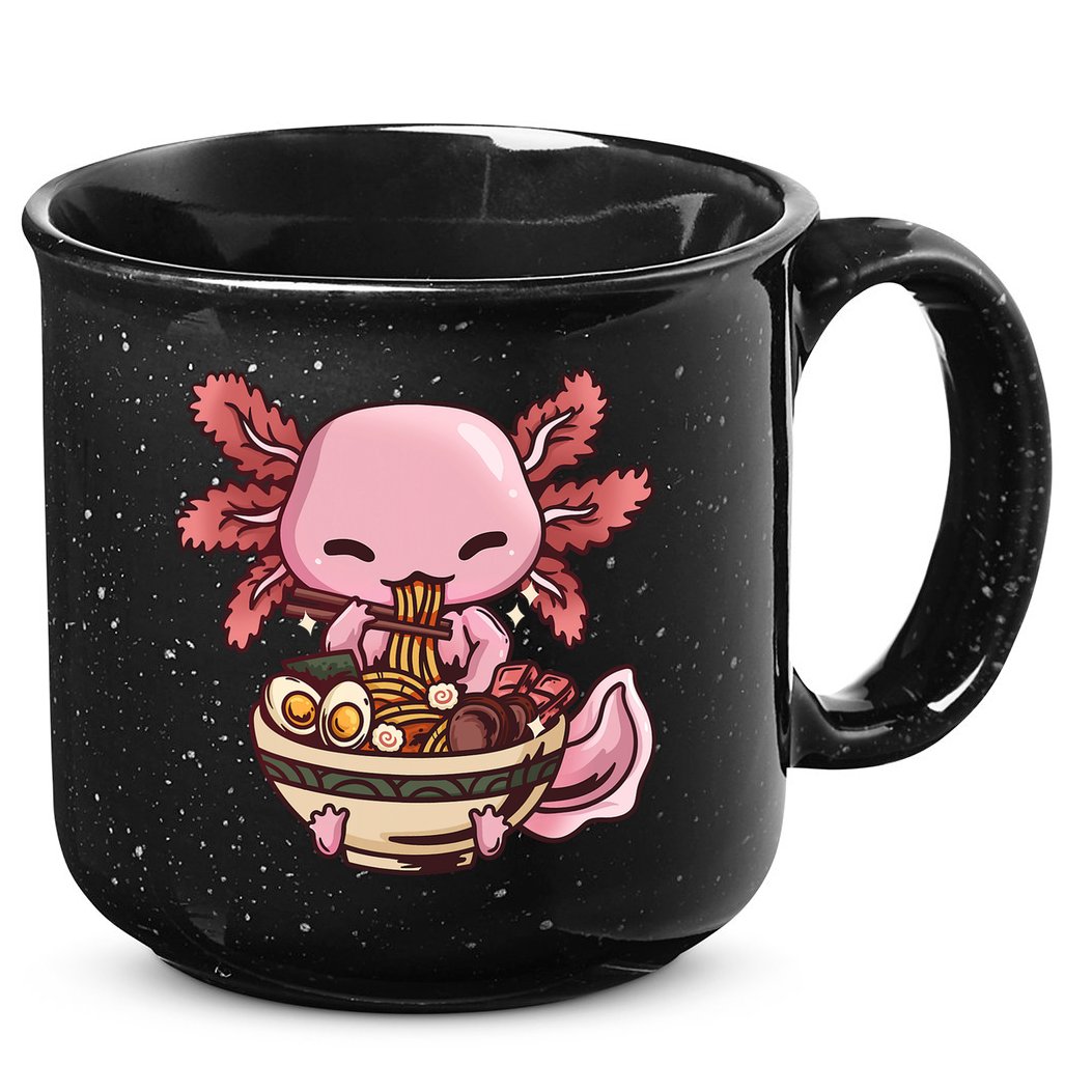 Axolotl Ramen Anime Kawaii Eating Teens 15oz Campfire Ceramic Mug