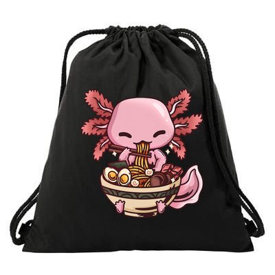 Axolotl Ramen Anime Kawaii Eating Teens Drawstring Bag