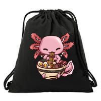 Axolotl Ramen Anime Kawaii Eating Teens Drawstring Bag