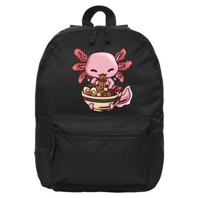 Axolotl Ramen Anime Kawaii Eating Teens 16 in Basic Backpack