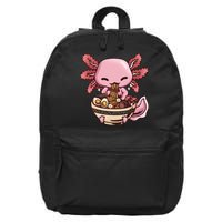 Axolotl Ramen Anime Kawaii Eating Teens 16 in Basic Backpack
