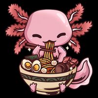 Axolotl Ramen Anime Kawaii Eating Teens 16 in Basic Backpack