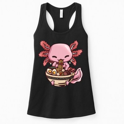 Axolotl Ramen Anime Kawaii Eating Teens Womens Tank Top