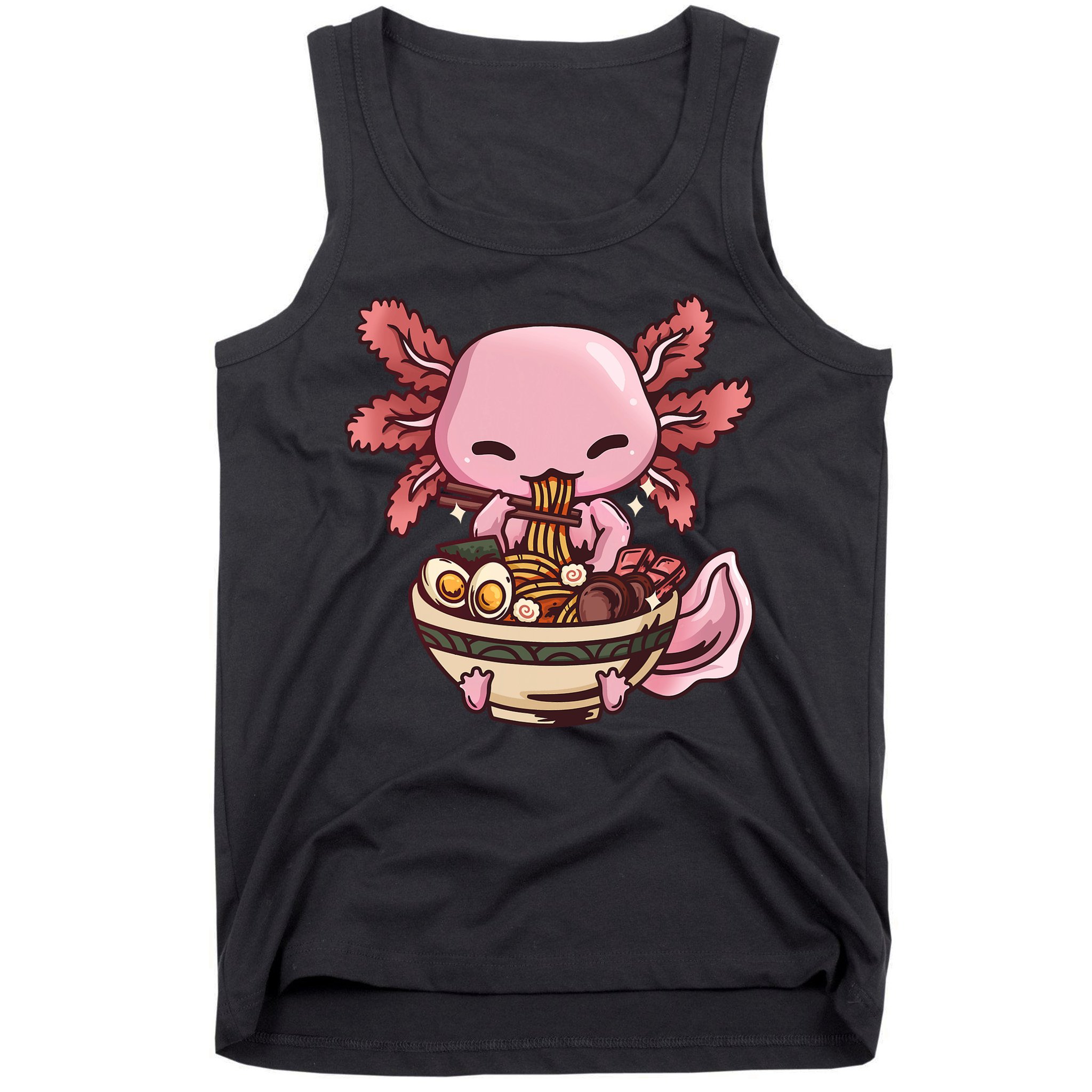 Axolotl Ramen Anime Kawaii Eating Teens Tank Top