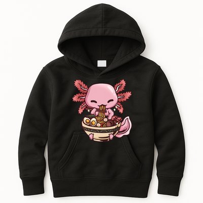 Axolotl Ramen Anime Kawaii Eating Teens Kids Hoodie