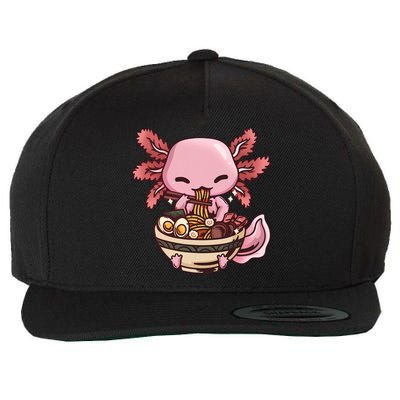 Axolotl Ramen Anime Kawaii Eating Teens Wool Snapback Cap