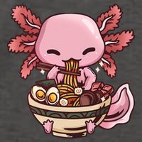 Axolotl Ramen Anime Kawaii Eating Teens Vector Backpack