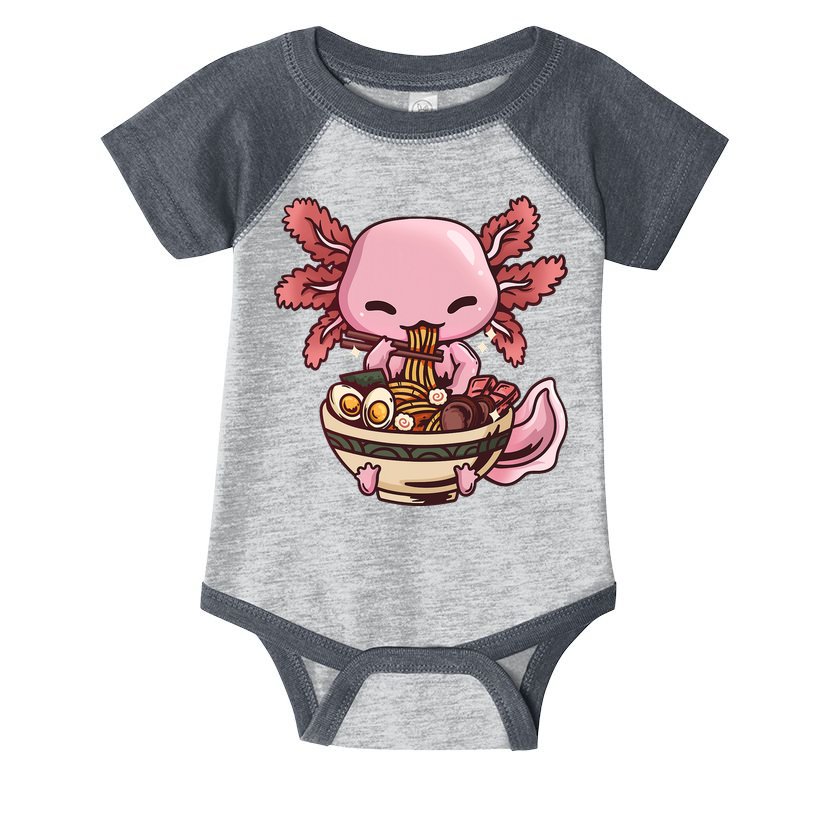 Axolotl Ramen Anime Kawaii Eating Teens Infant Baby Jersey Bodysuit