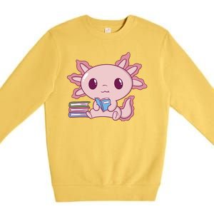 Axolotl Reading Premium Crewneck Sweatshirt