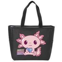 Axolotl Reading Zip Tote Bag