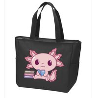Axolotl Reading Zip Tote Bag