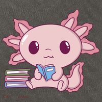 Axolotl Reading Cotton Canvas Backpack