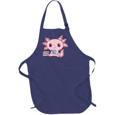 Axolotl Reading Full-Length Apron With Pockets