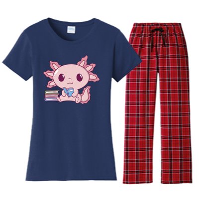 Axolotl Reading Women's Flannel Pajama Set