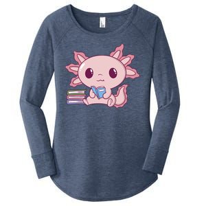 Axolotl Reading Women's Perfect Tri Tunic Long Sleeve Shirt