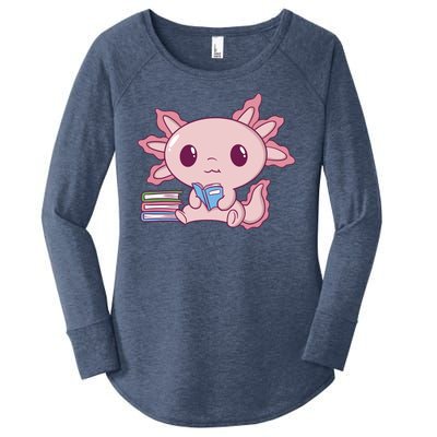 Axolotl Reading Women's Perfect Tri Tunic Long Sleeve Shirt