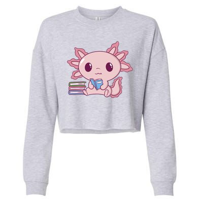 Axolotl Reading Cropped Pullover Crew