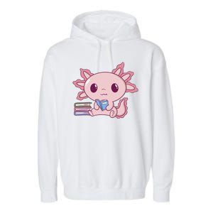 Axolotl Reading Garment-Dyed Fleece Hoodie