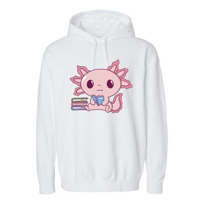 Axolotl Reading Garment-Dyed Fleece Hoodie