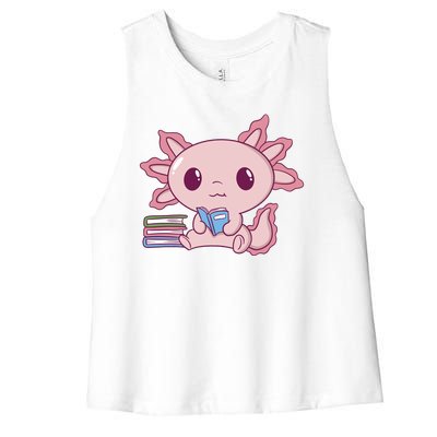 Axolotl Reading Women's Racerback Cropped Tank