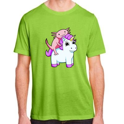 Axolotl Riding A Unicorn Funny Cute Adult ChromaSoft Performance T-Shirt