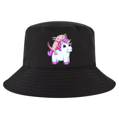 Axolotl Riding A Unicorn Funny Cute Cool Comfort Performance Bucket Hat