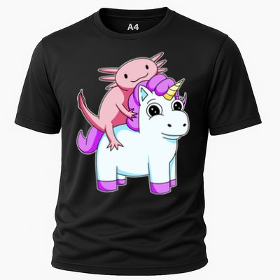 Axolotl Riding A Unicorn Funny Cute Performance Shirt