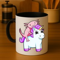 Axolotl Riding A Unicorn Funny Cute Mug