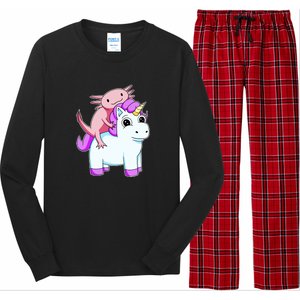 Axolotl Riding A Unicorn Funny Cute Long Sleeve Pajama Set