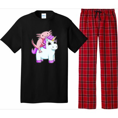 Axolotl Riding A Unicorn Funny Cute Pajama Set